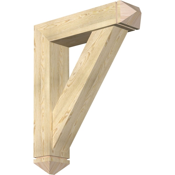 Ekena Millwork Traditional Arts and Crafts Rough Sawn Bracket w/ Offset Brace, Douglas Fir, 8"W x 34"D x 42"H BKT0806X34X42TRA03RDF - main